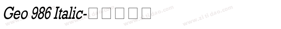 Geo 986 Italic字体转换